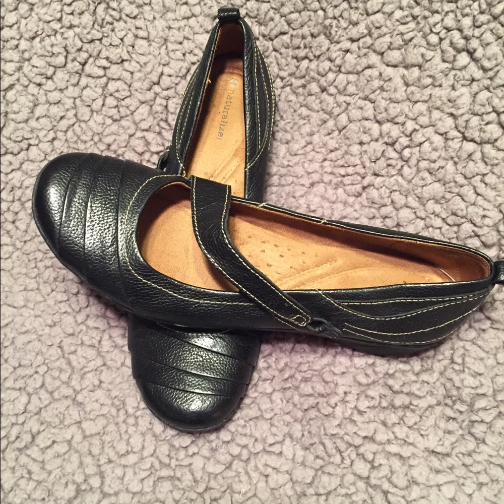 Black Naturalizer slip on shoes.